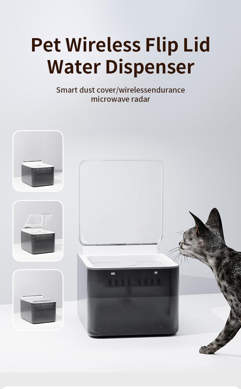 Wireless Charging Battery Driven 304 Stainless Steel Cat Automatic Induction Pet Water Fountain — image 17