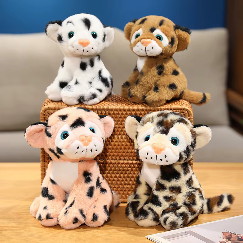 Realistic Cute Leopard Plush Toy Soft Cozy Wild Animal Toys Lifelike Leopard Plush Doll Lovely Desktop Decor Kids Gift Getaway — image 1