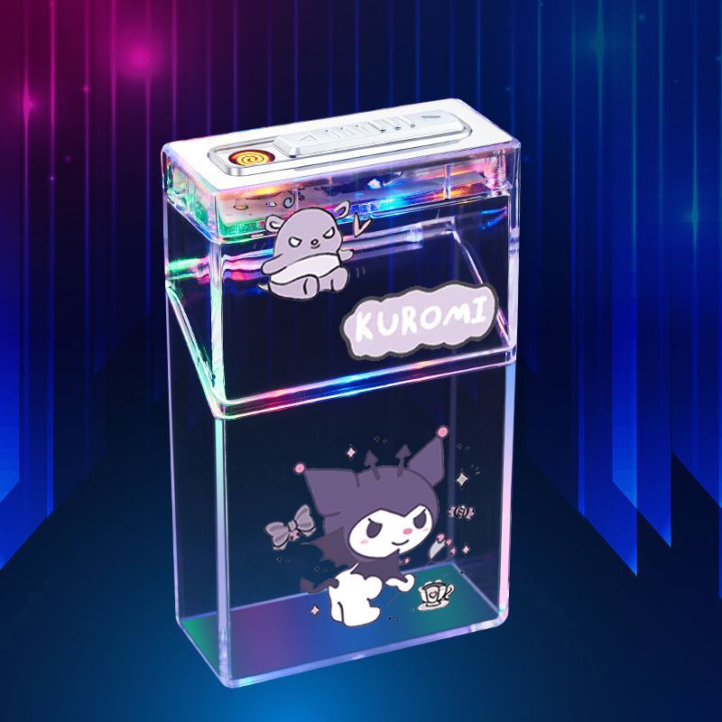 Pacha Dog Cartoon Sanrio Cigarette Box Charging Lighter Integrated Transparent Body Atmosphere Colorful Lights Cute Gift Object — image 8