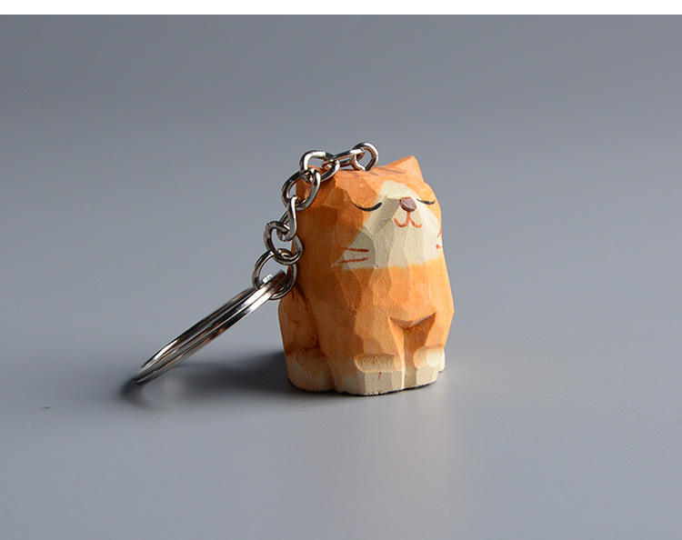 Creative Wooden Cat Trinkets Crafts Handmade Wood Carving — image 20