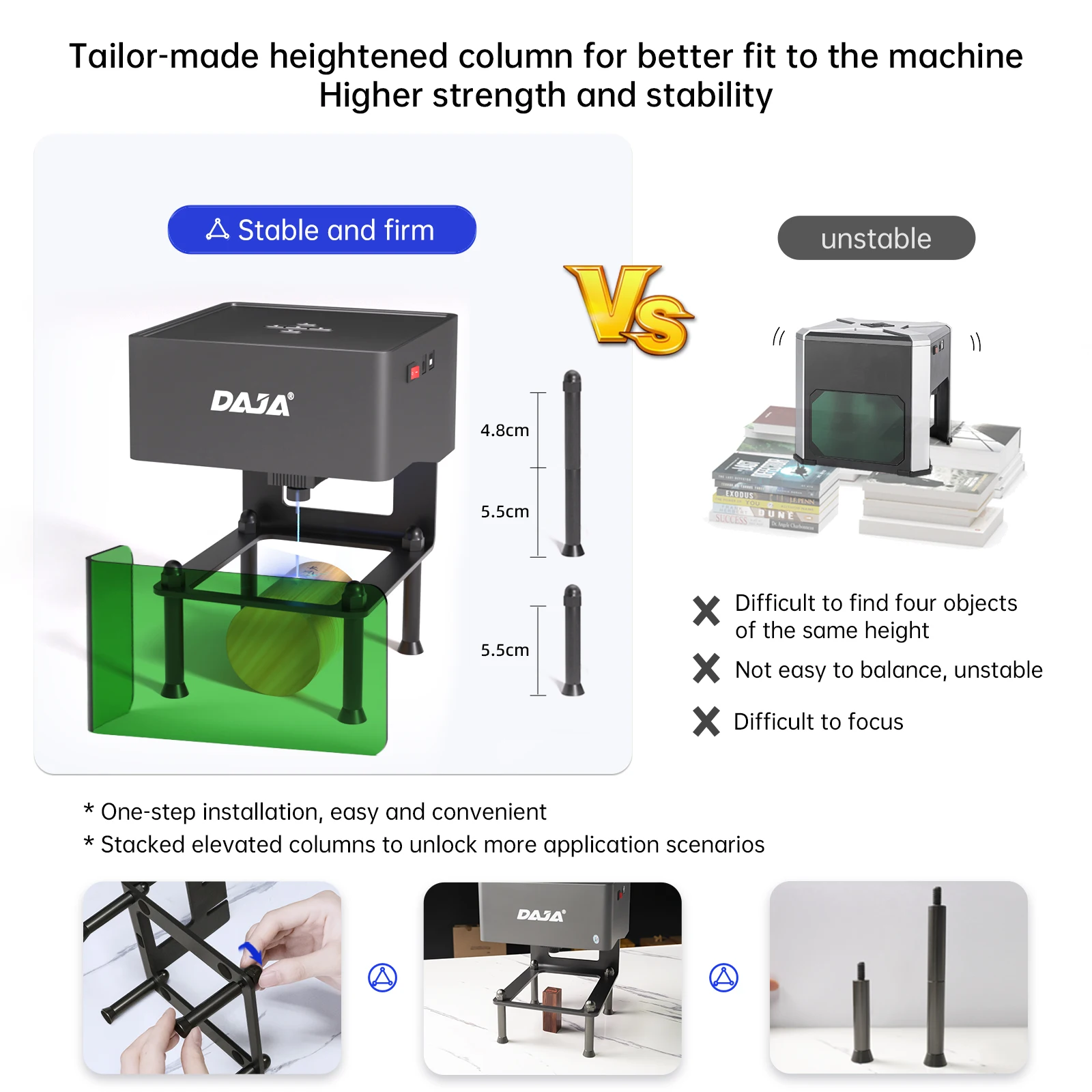 DAJA Mini Laser Grabador Portátil DIY Bluetooth Máquina Etiqueta de Perro Pintada Papel Cuero Madera Plástico Logo CNC — imagen 5