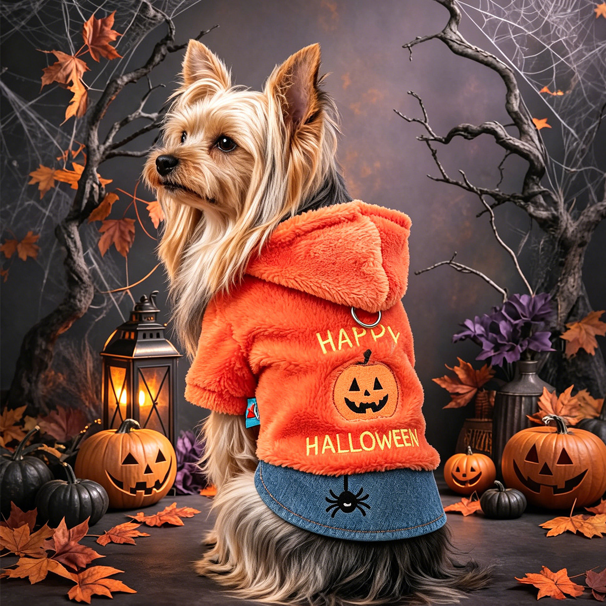 Cute Halloween Pumpkin Hoodie for Small Dogs and Cats, Pet Clothing Pet Apparel for Small Pets — image 3