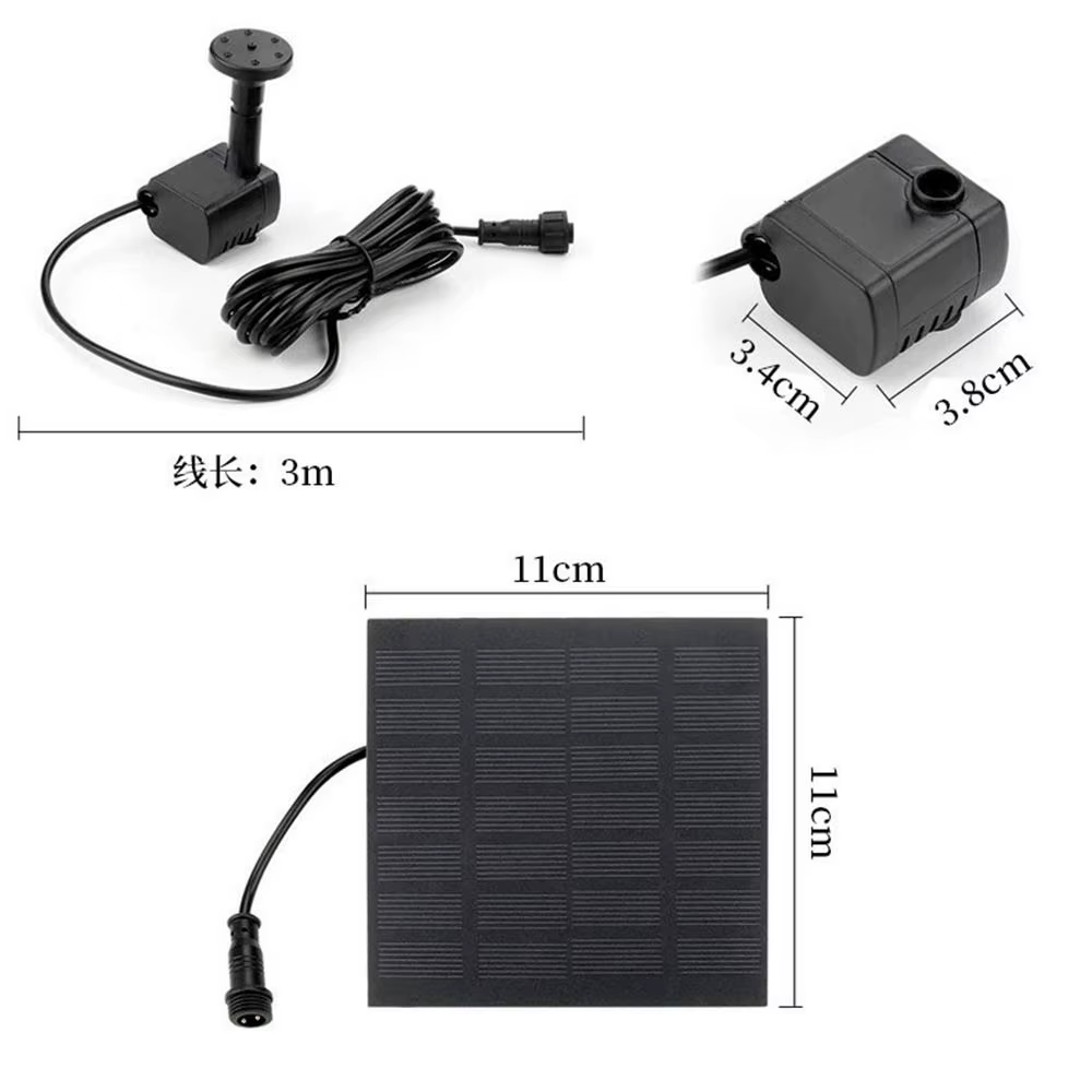 Kit de Mini Bomba de Fuente Solar 1.4W con Panel Solar, Bomba de Agua Para Jardín, Estanque, Fuente de Agua, Bebedero de Aves Interior y Exterior — imagen 6