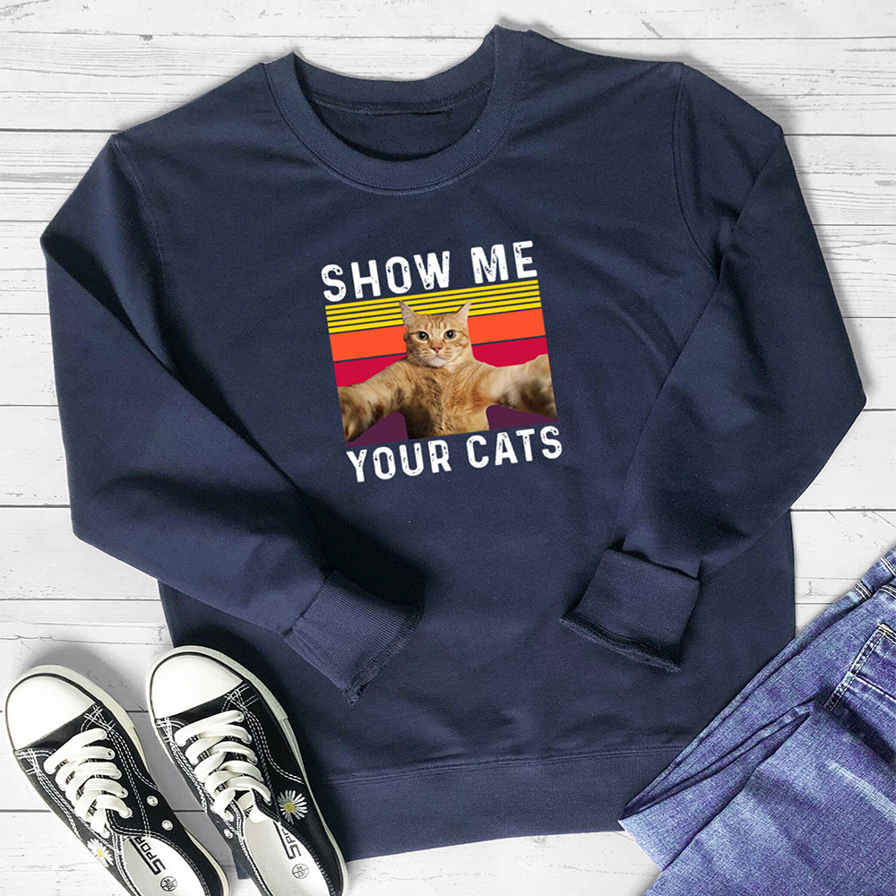 Show Me Your Cats letter printed hoodie — image 9
