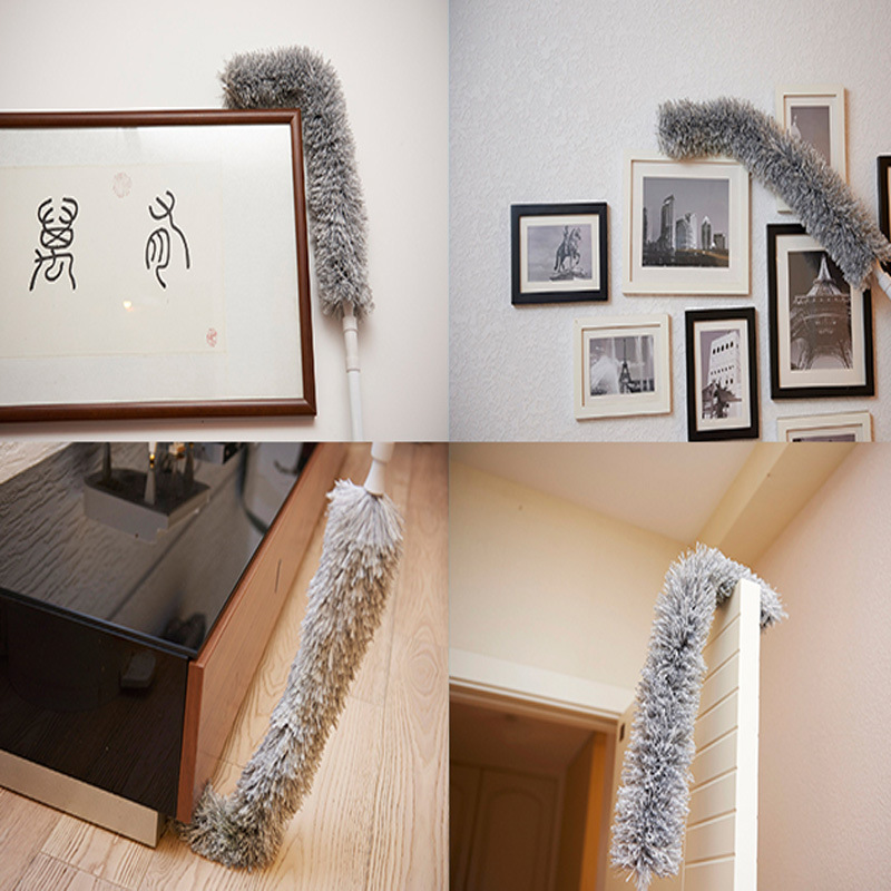 Long Handle Lazy Duster Household Car Can Be Bent Retractable And Washable Electrostatic Chicken Feather Duster Without Hair Loss — image 2