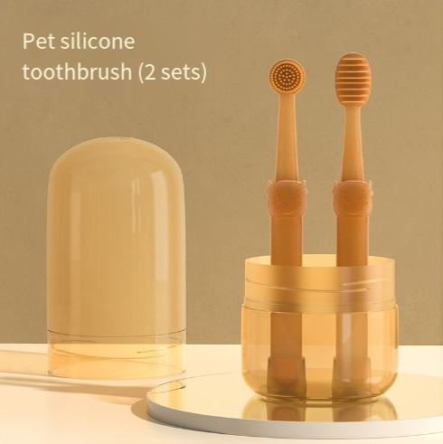 Cepillo de silicona para gatos, set de cepillado y pasta dental para perros para eliminar el mal aliento — imagen 3