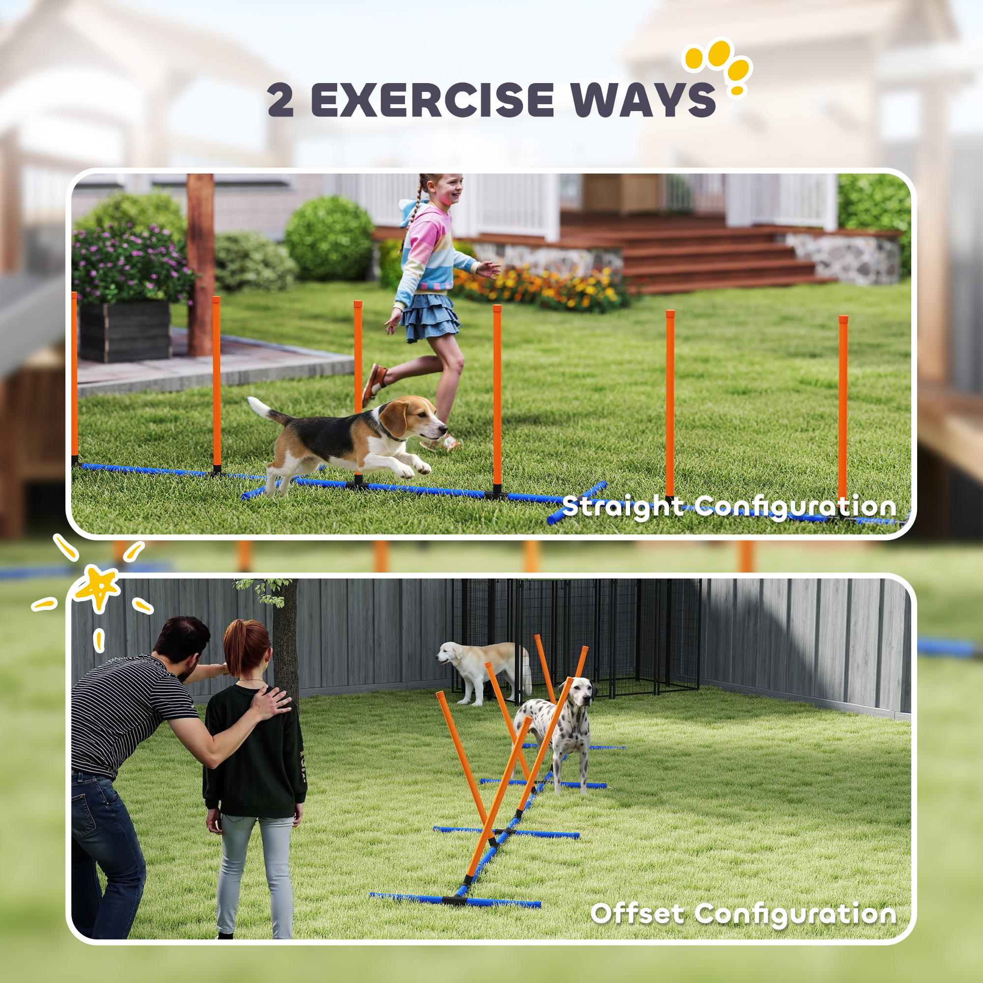 Equipo de Entrenamiento de Agilidad Canina con Varillas Ajustables para Curso de Agilidad con Bolsa Portátil — imagen 6