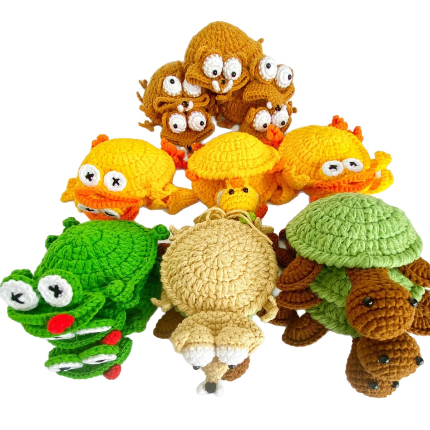 Handmade Crochet Animal Coasters Turtle Squirrel Heat Insulating Pad Creative Desk Coaster Home Decor — image 6