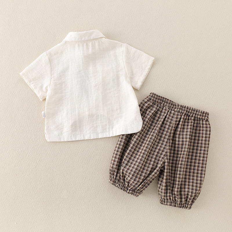 Cute Baby Boy Outfit Set with Dog Cartoon Shirt and Shorts — image 5