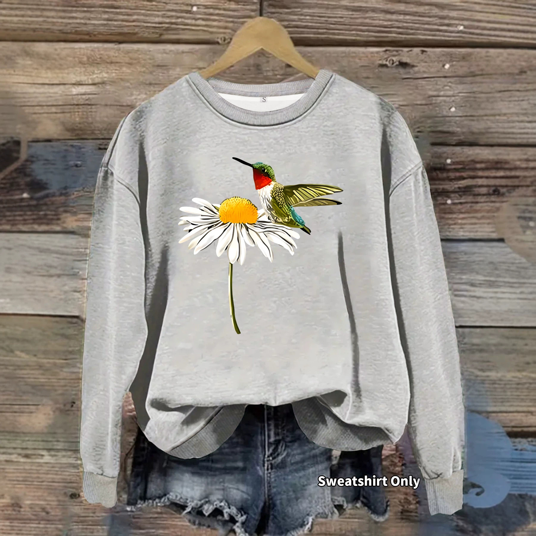 Daisy and Hummingbird Printed Hoodie — image 4
