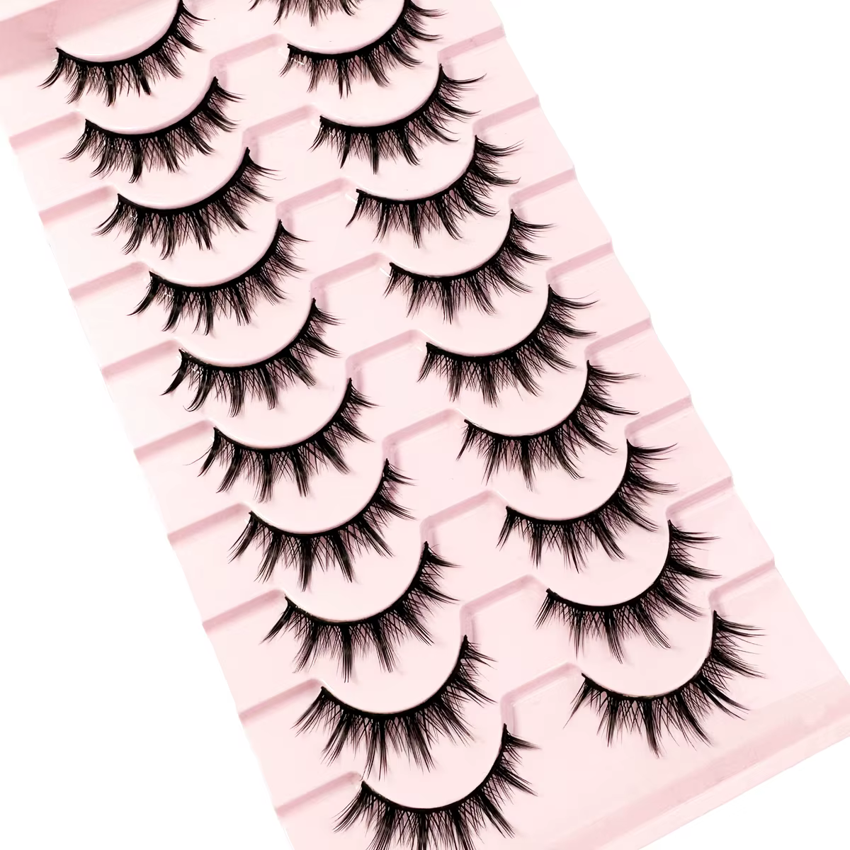 Pestañas 10 Pares – Mange Lashes 3D Cat Eye, Pestañas Faux Mink, Pestañas falsas naturales esponjosas, Herramientas de maquillaje Wispy — imagen 5