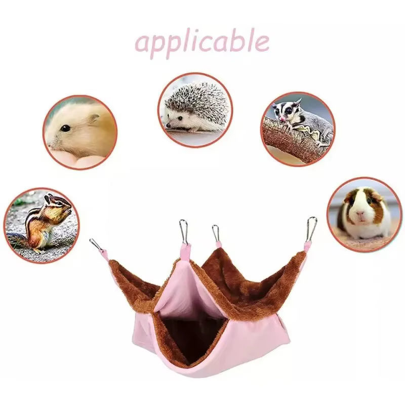 Hamaca de Colores sólidos para invierno - Dos capas gruesas y acogedoras para conejos, hamsters, ratones, erizos, cometas y otros pequeños animales — imagen 5