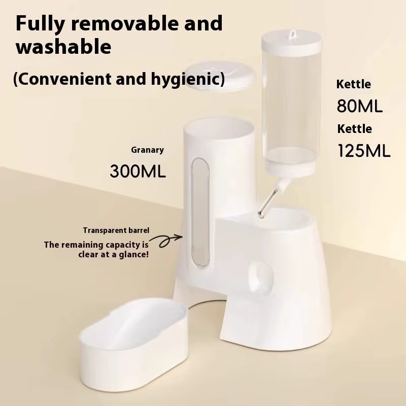 Leak Proof Food Feeding Supplies 2 In1 Hamster Feeder And Waterer Large Capacity Leakproof Automatic Feeder Food Water Dispenser — image 6