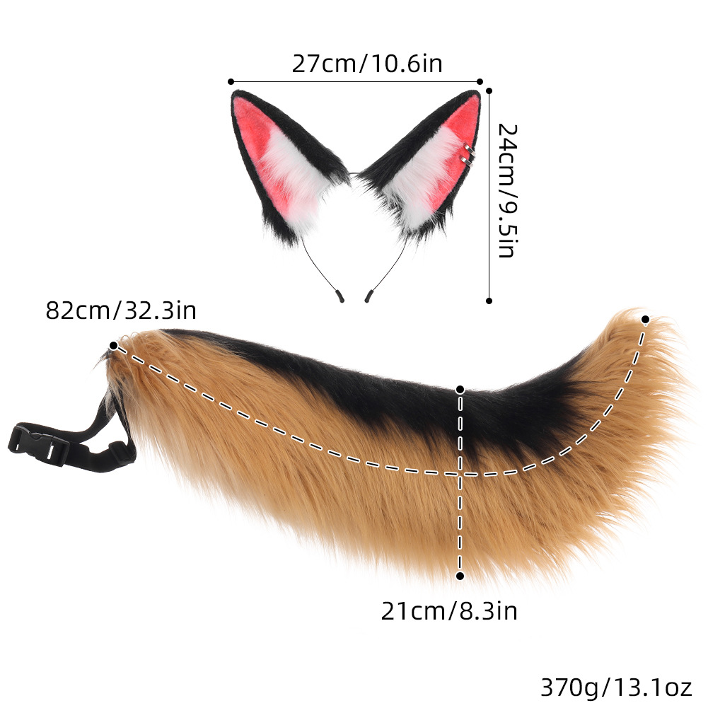 Halloween Handmade Wolf Cosplay Costume with Realistic Fur, Animal Ears and Tail Set for Anime Convention Accessories — image 4