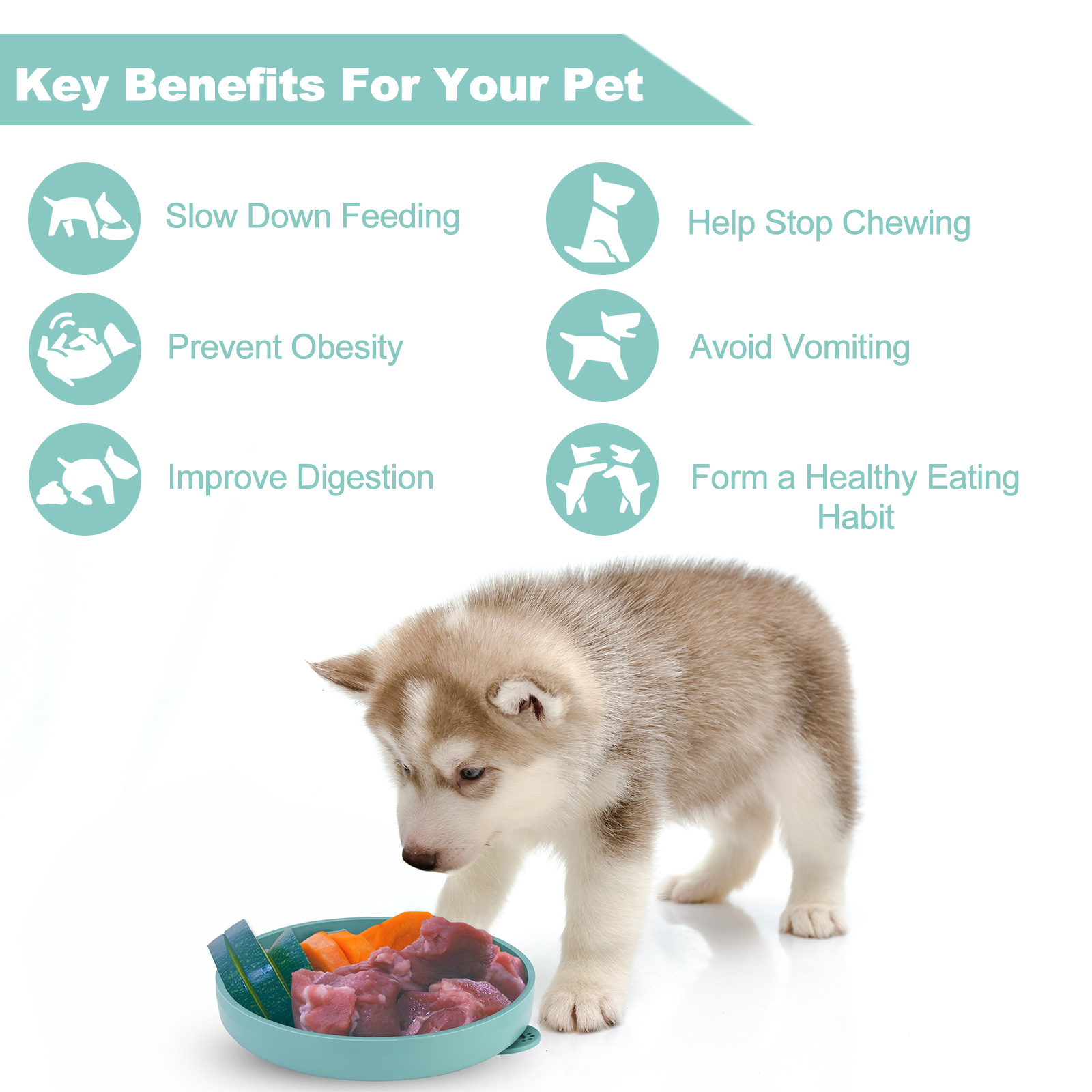 Pet Slow Food Bowl Pet Utensil Anti-Choking Slow Food Suction Cup Non-Slip Silicone Slow Food Bowl For Cats And Dogs — image 4