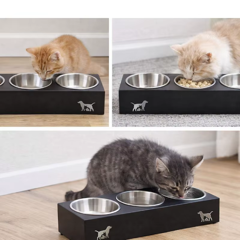 Platos Elevados para Gatos con Soporte Inclinado 15° Anti Vómitos - Platos de Aluminio Inoxidable para Comida y Agua — imagen 5