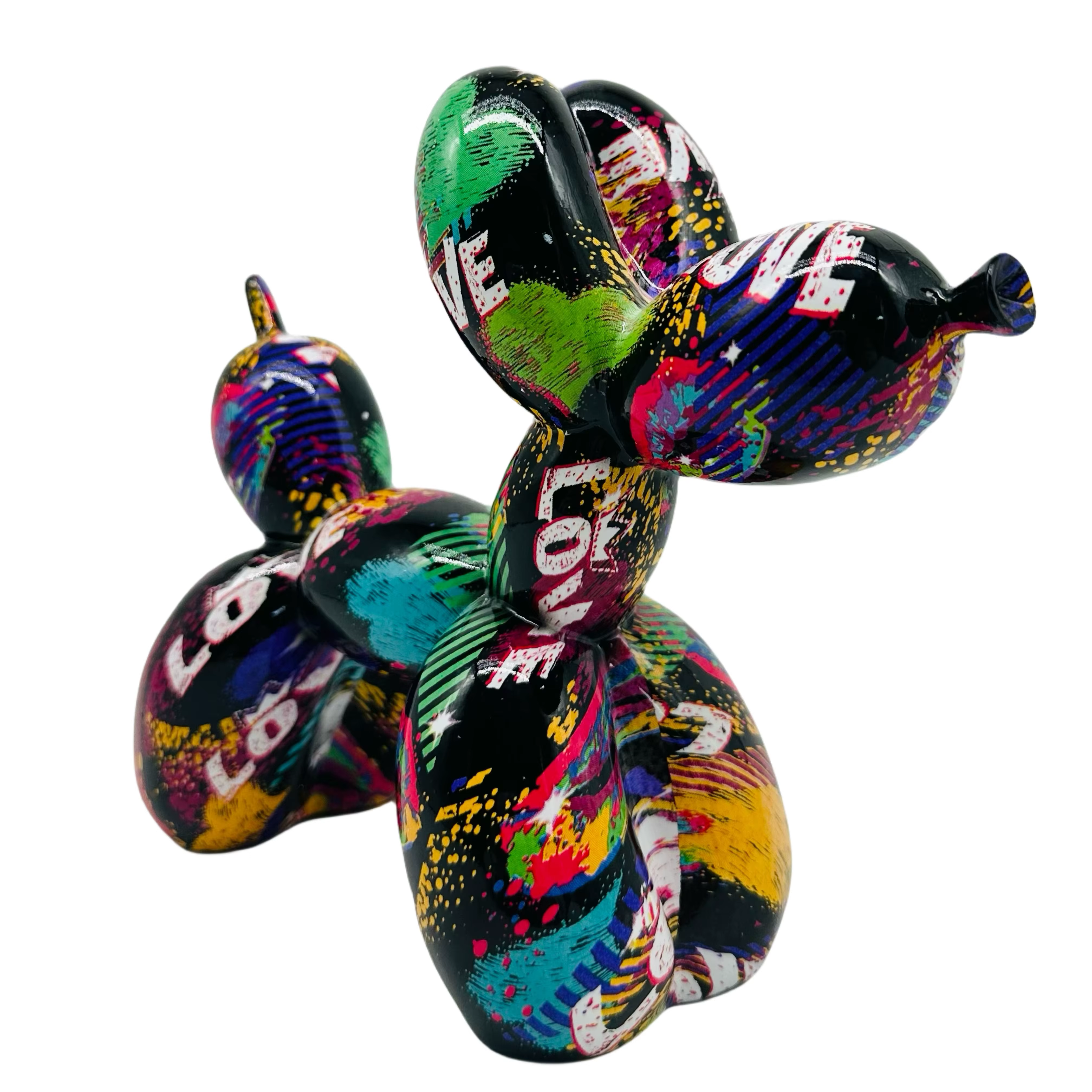 Estatua de Perro Globo de Resina con Amor, Tema de Arte Hip-Hop y Animales del Alfabeto, Adorno para Interior y Exterior para San Valentín y Día de las Madres — imagen 3