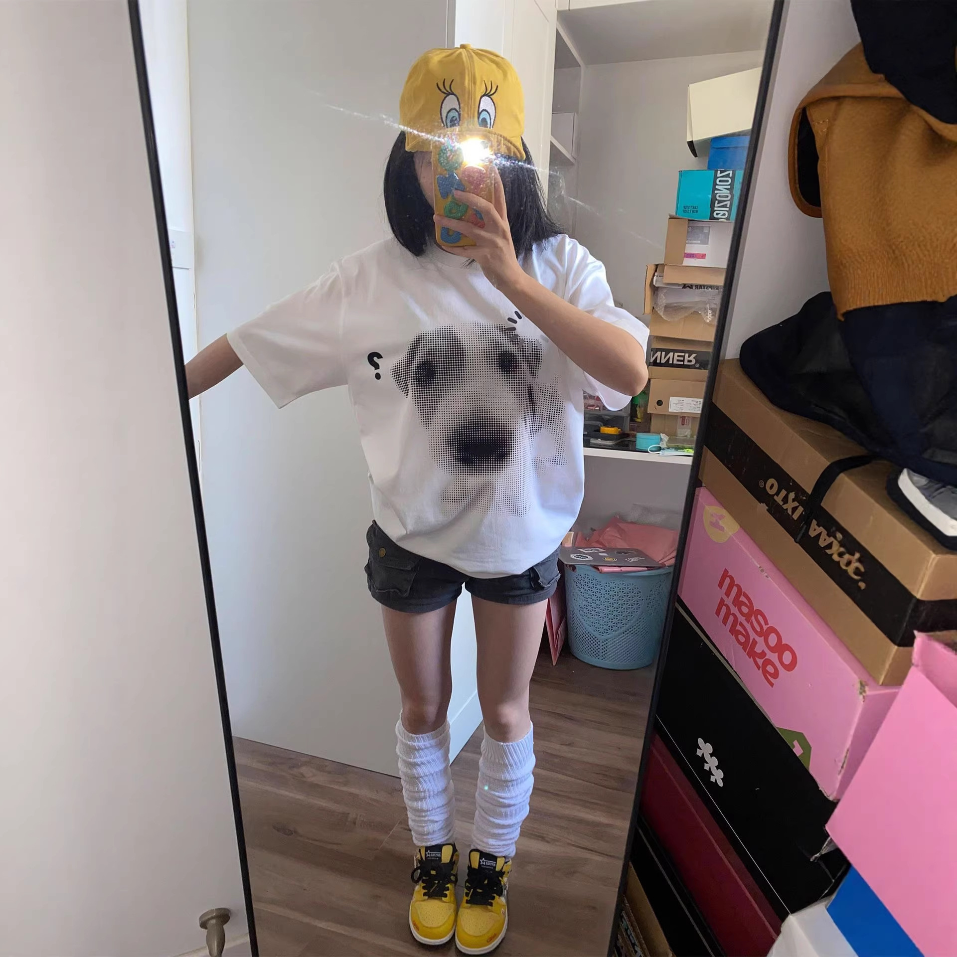 Dogs Print Cotton Short Sleeve T-Shirt Unisex Couple Student Loose Versatile Simple Top — image 6