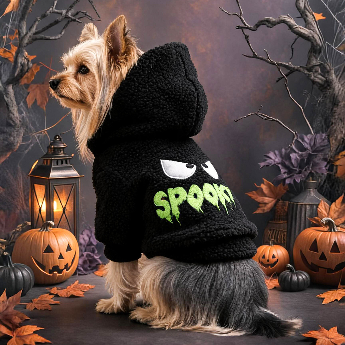 Cute Pet Clothes for Small Dogs and Cats, Halloween Funny Ghost Hoodie for Pets — image 2