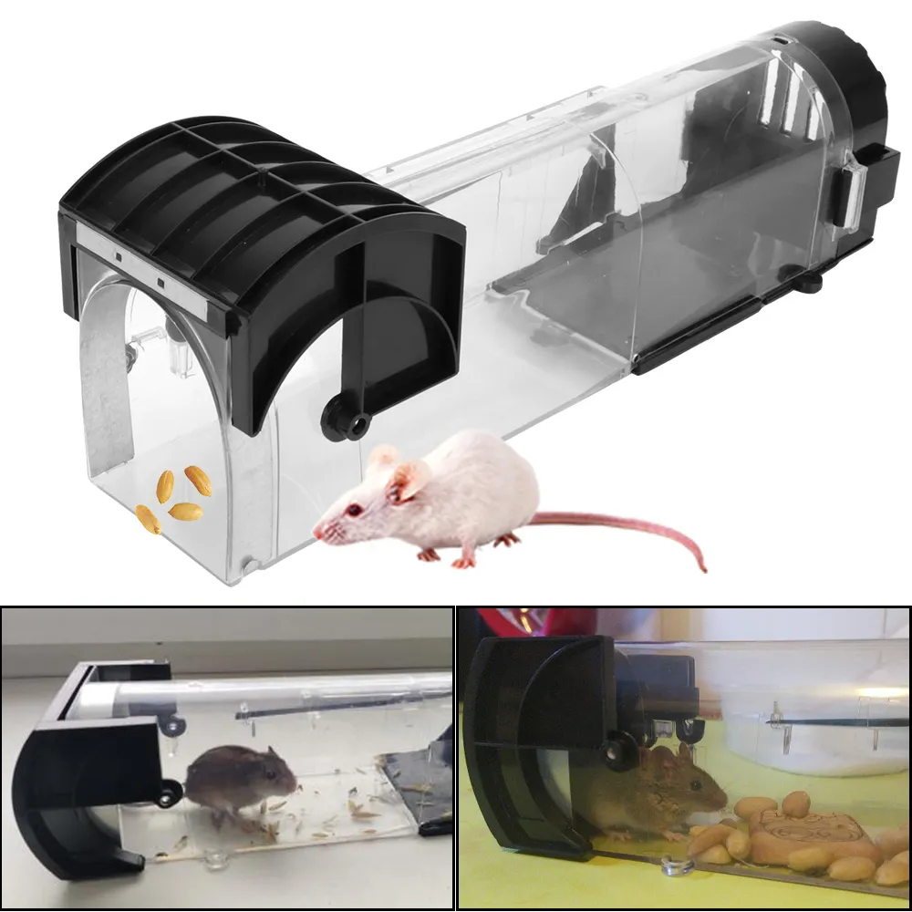 Safe Firm Humane Reusable Plastic Rodents Trap Household Mouse Catcher Smart Self-locking Mousetrap for Indoor Outdoor Garden — image 1
