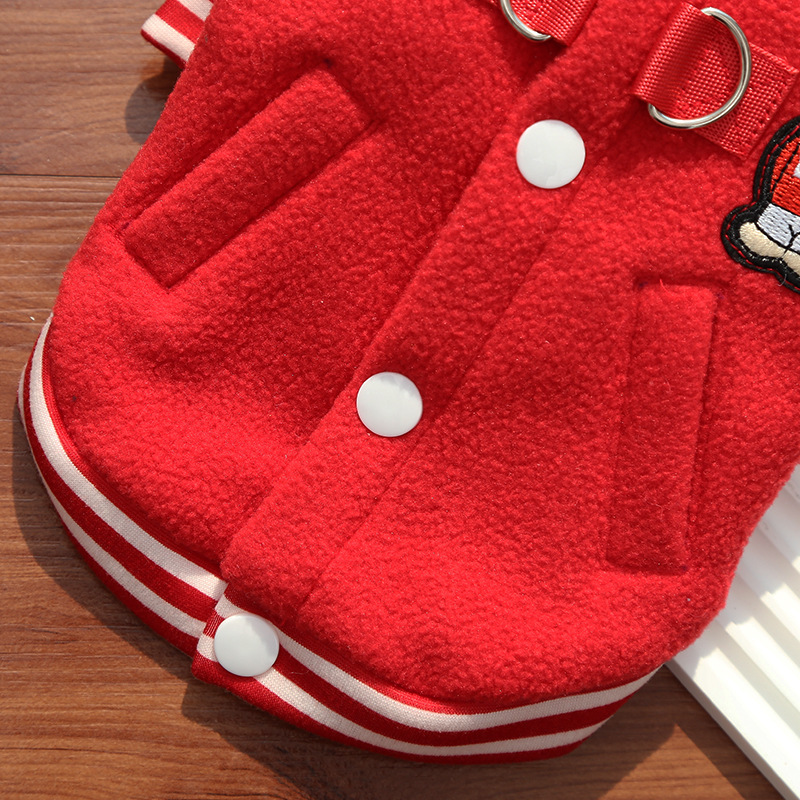 Fleece Dog/Cat Outdoor Jacket - Small/Medium Pets, D-Ring & Buttons — image 9