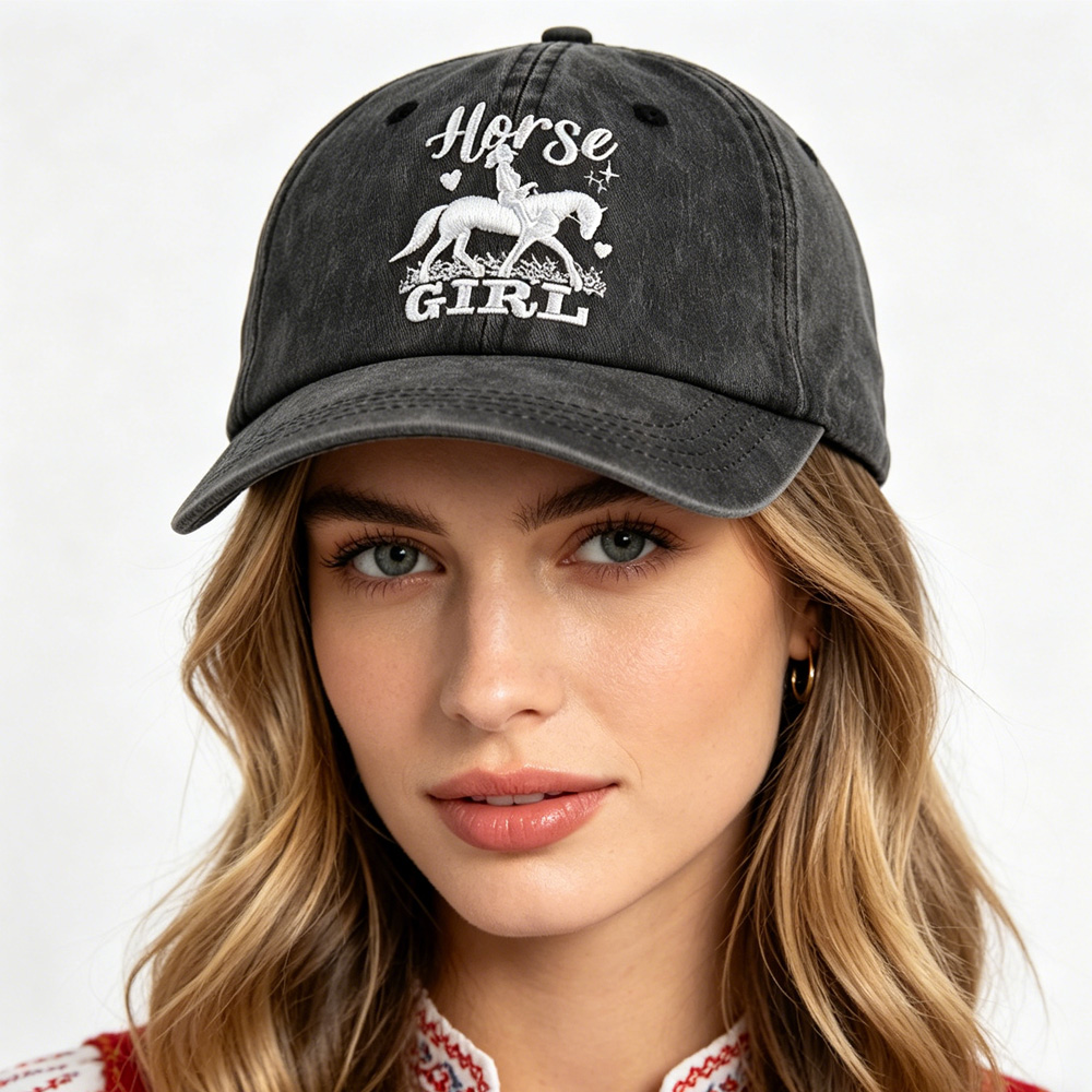 Horse Girl Vintage Washed Baseball Hat — image 1