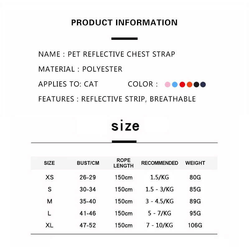 Reflective Cat Harness Leash Set Adjustable Harness Leashes Vest For Puppy Cats Walking Breathable Mesh Chest Strap Pet Product — image 7