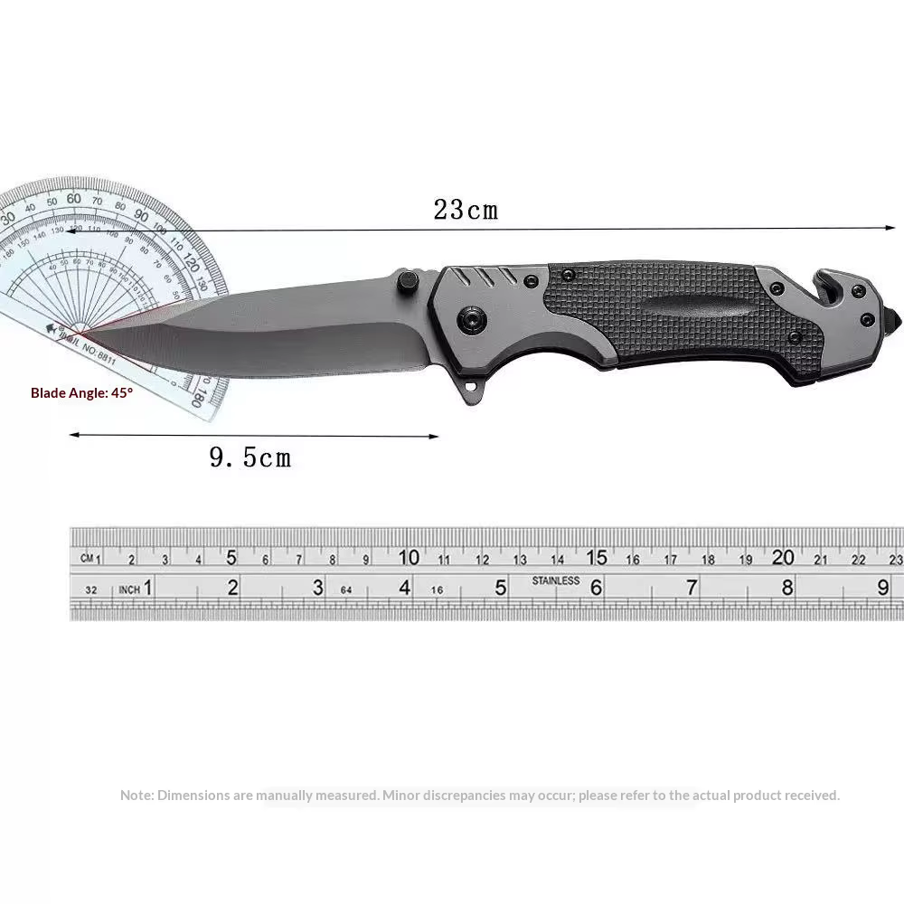 Portable Folding Pocket Knife, Stainless Steel Blade with Glass Breaker, G10 Anti-slip Handle, EDC Multi-tool for Camping Hiking — image 6