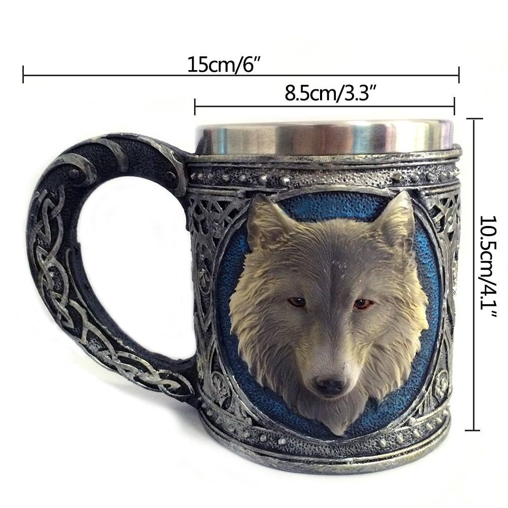 3D Wolf Mug Cartoon Animal Lone Wolf King Drinking Cup Tea Beer Coffee Mug Gift — image 5