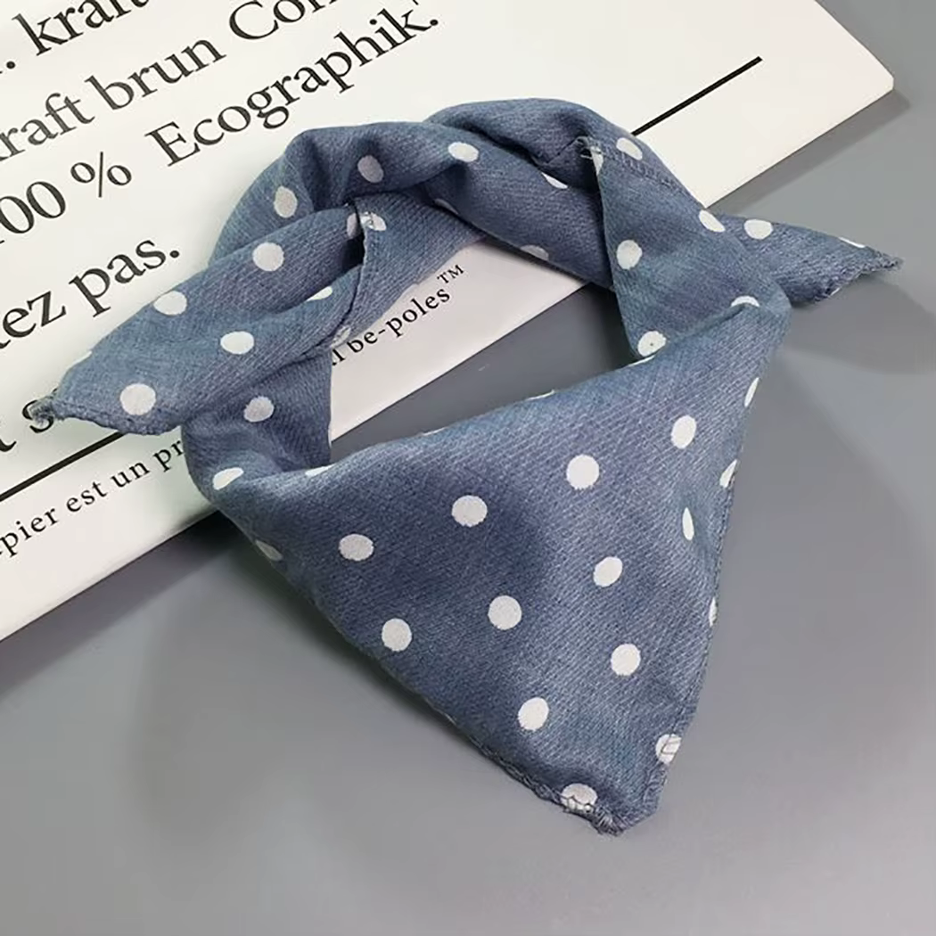 Fashion Plaid Dots Style Winter Pet Bandanas Cotton Washable Dog Bandanas Scarf Bowties Collar Pet Square Bib For Puppies Kitten — image 4