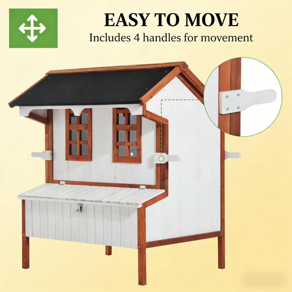 Portable Chicken House, Chicken Coop Wooden Chicken House, Rabbit Hutch Raised Poultry Cage — image 2