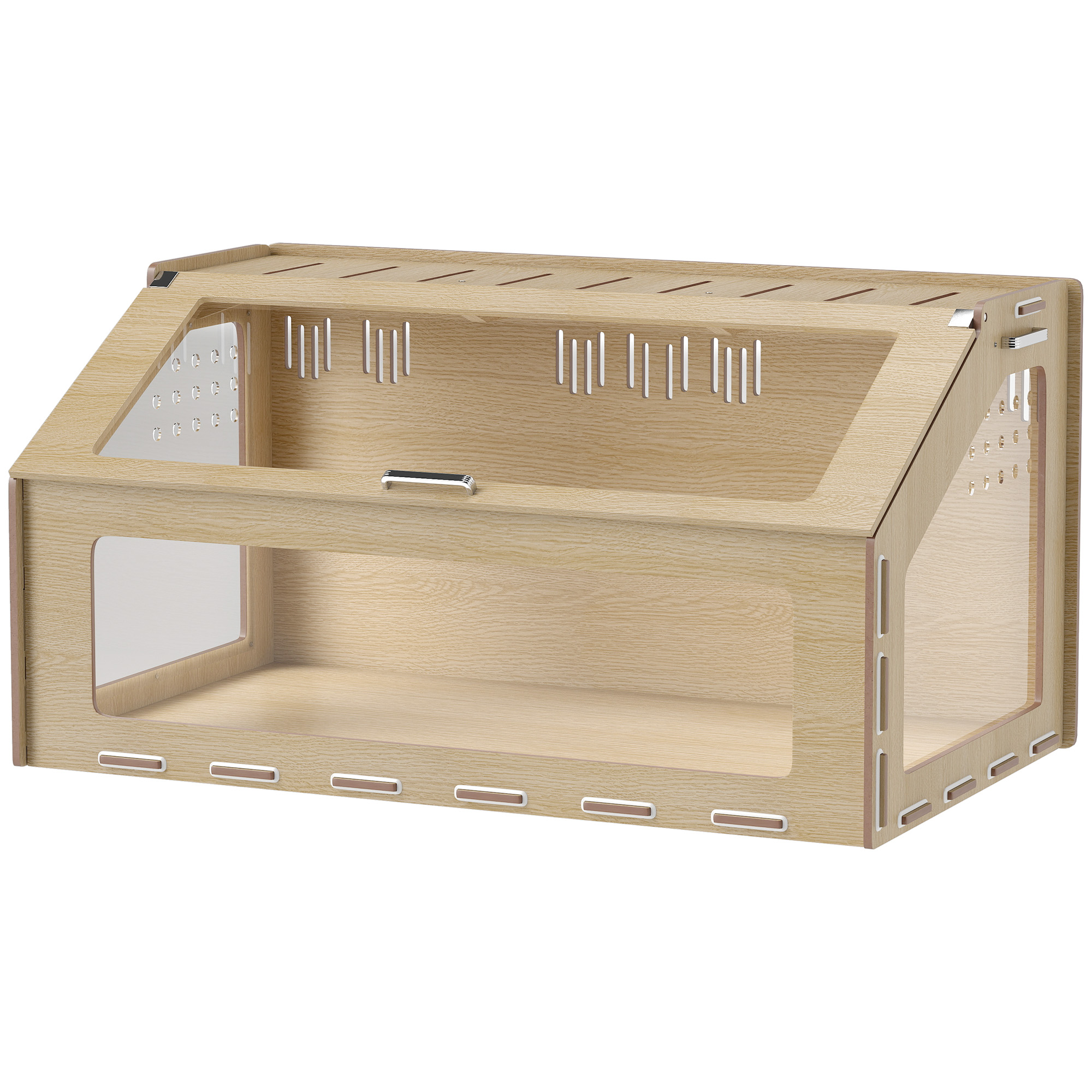 Hamster Cage Habitat With Acrylic Window & Openable Top For Hamster, Gerbil, Guinea Pig, Rat, Oak — imagen 6