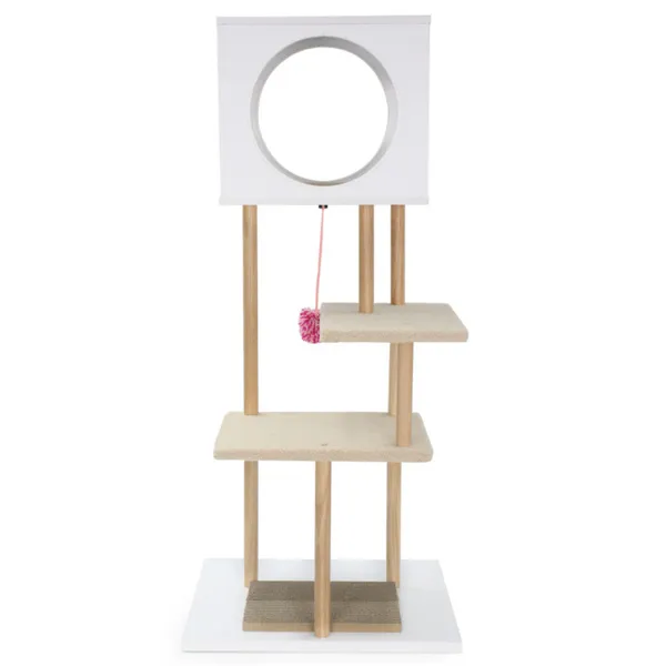 Multi-Level Cat Tree With 2 Scratching Pads, Dual-Door Cat Condo & Anti-Tipping Kit For Indoor Cats — image 2