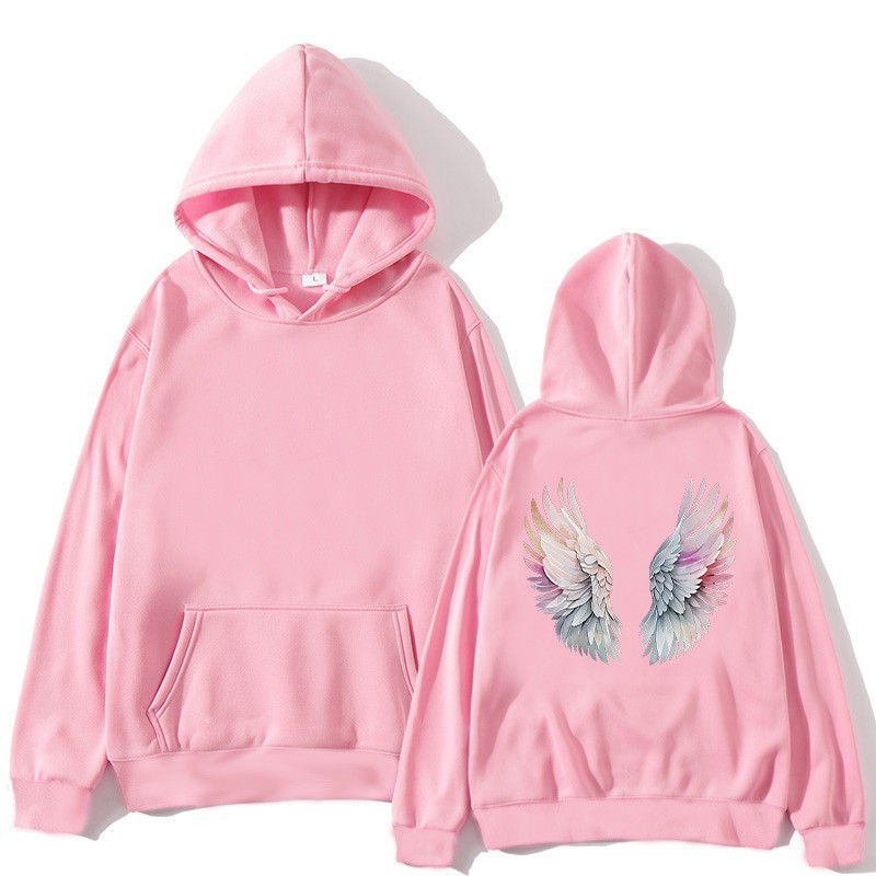 Women's Fleece-Lined Hoodie with Wings Print, Kangaroo Pocket, Drawstring, and Graphic Design — image 16