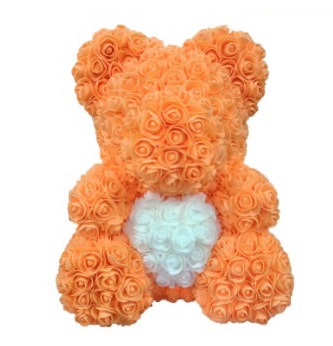 Ramo de rosas simuladas de oso que abraza el corazón, regalo de cumpleaños para ositos de peluche — imagen 1