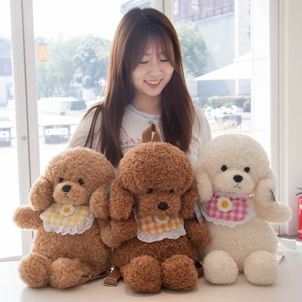Mochilas de Teddy Perro con forma de Poodle Kawaii para Niñas Estudiantes — imagen 3