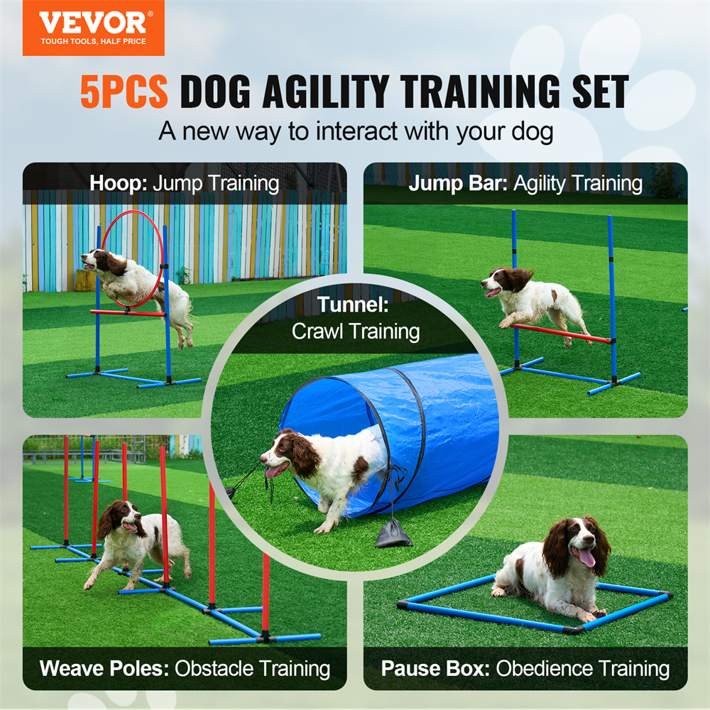 Equipo de Entrenamiento de Agilidad para Perros 5 Piezas - Obstáculos, Túnel y Salto — imagen 6
