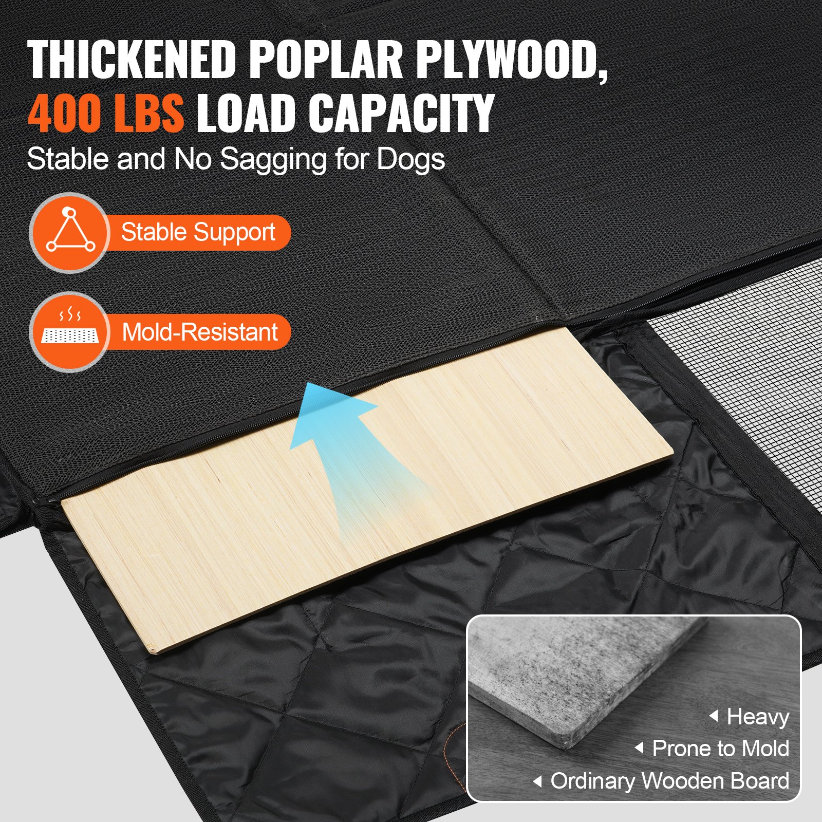 VEVOR 57.4 X 30.3 In Dog Car Seat Cover For Back Seat Waterproof 600D For Truck — imagen 7