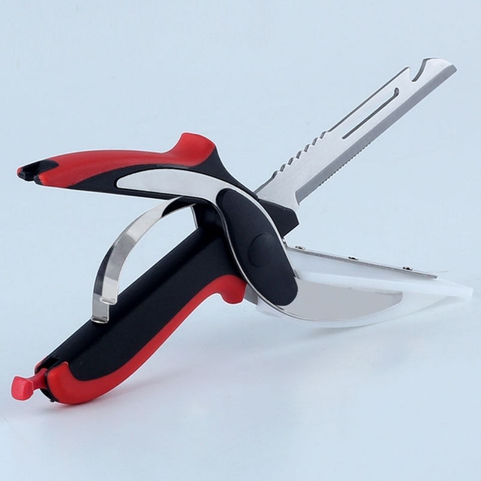 Stainless Steel Smart Scissors Six-In-One Multi-Functional Kitchen Fruit And Vegetable Scissors Chicken Bone Scissors Camping Picnic Vegetable Cutting Scissors — image 4