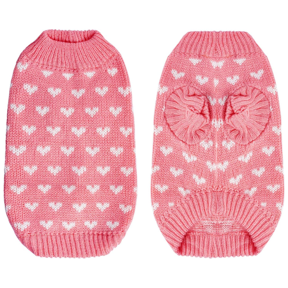 Dog Knitted Sweater Heart Puppy Sweater Warm Soft Pet Holiday Clothes For Small Cats And Dogs — image 4