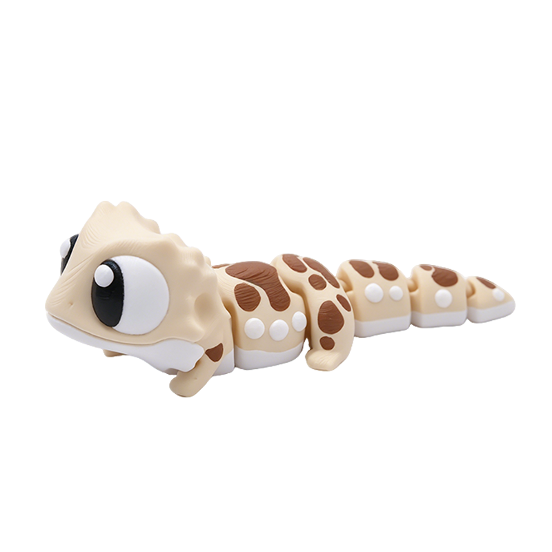 6PCS 3D Printed Bearded Dragon Figurine Set, Articulated Mini Lizard Ornaments, Flexible Reptile Desk Decor — image 3