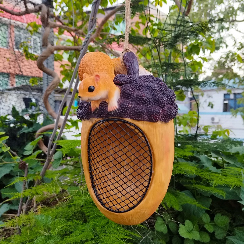 Casa para pájaros y ardillas de exterior malla metálica alimentador de aves suspensión — imagen 6
