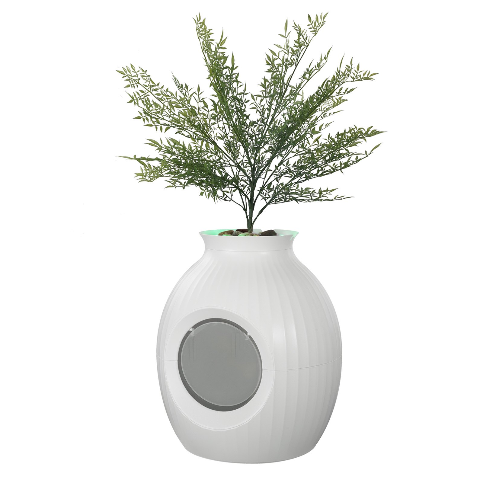 Caja de Limpieza para Gatos en Planta, Sistema Inteligente de Control de Olor, Caja Oculta con Entrada Grande de 9.48 Pulgadas, Iluminación y Decoración, Hecha de ABS Resistente — imagen 1