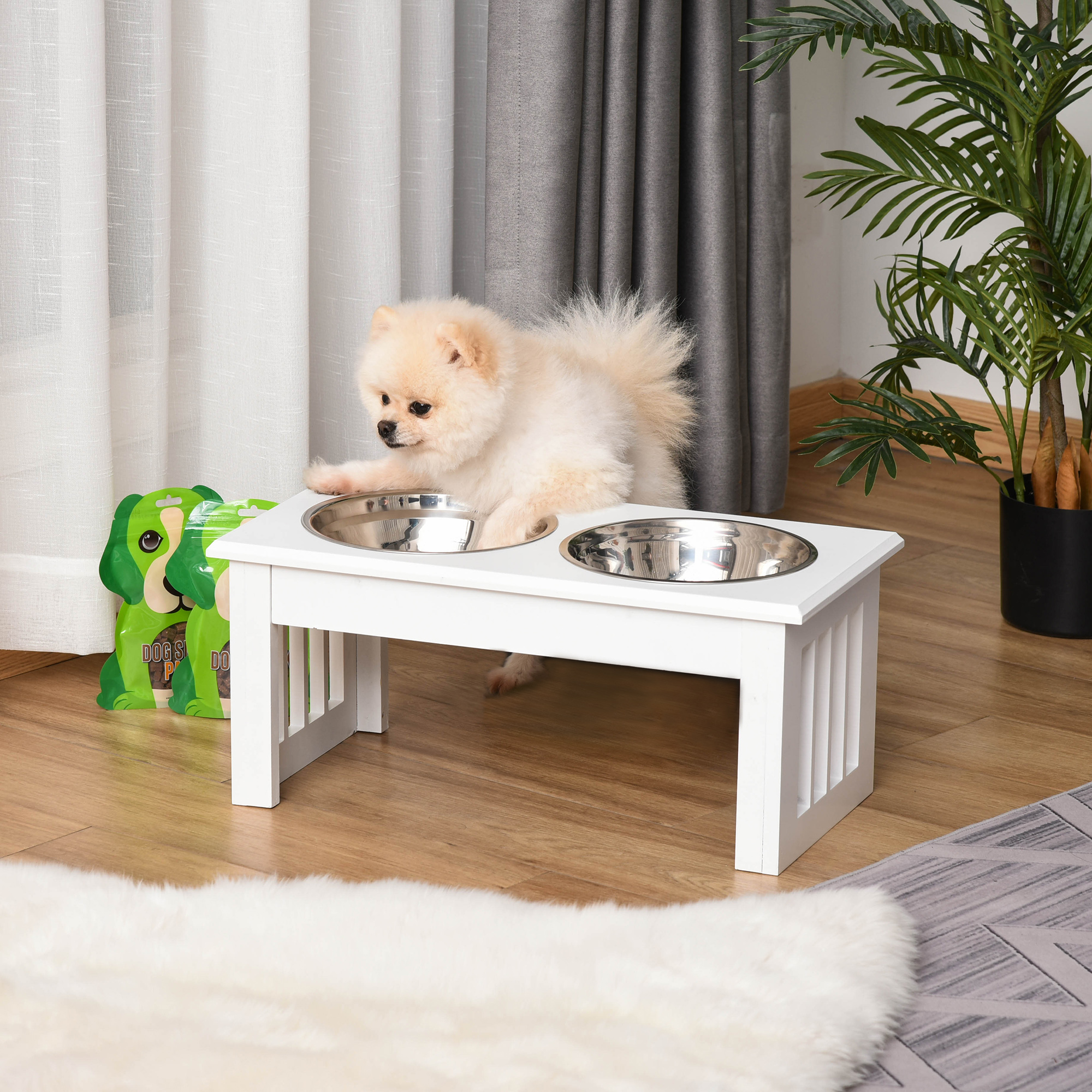 Estación de Alimentación para Perros Pequeños de 6" de Alto, Mesa de Comida para Mascotas con Base Antideslizante, Caja de Alimento para Perros en Posición Ergonómica — imagen 2