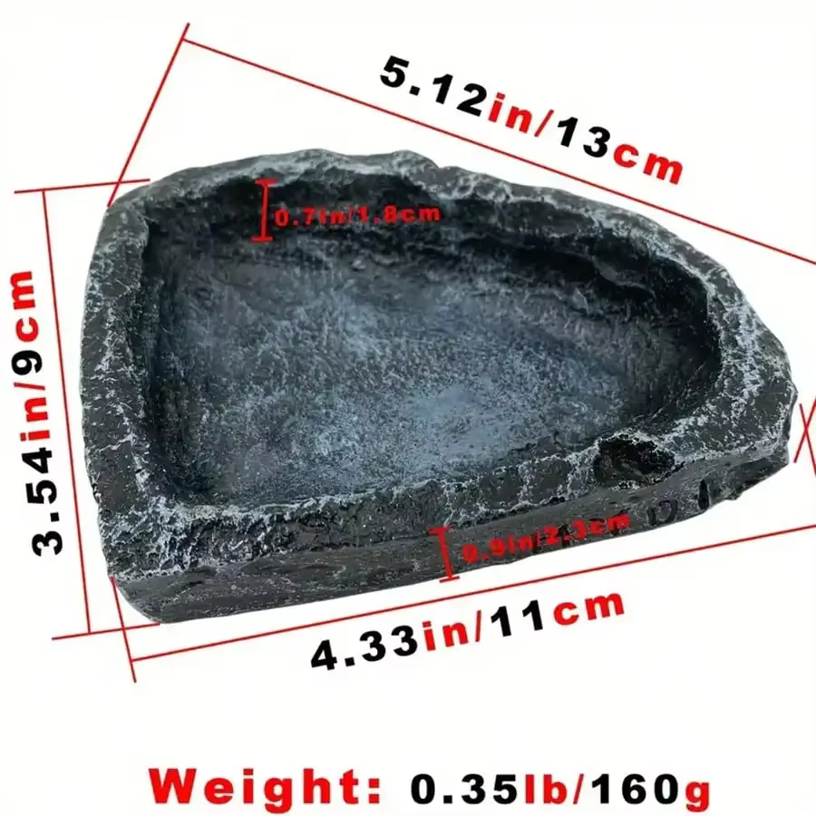 Bolsas de Alimentación y Agua Realistas con Apariencia de Piedra Seguras y Duraderas Ideales para Dragones Barbudos y Otros Reptiles Pequeños — imagen 2