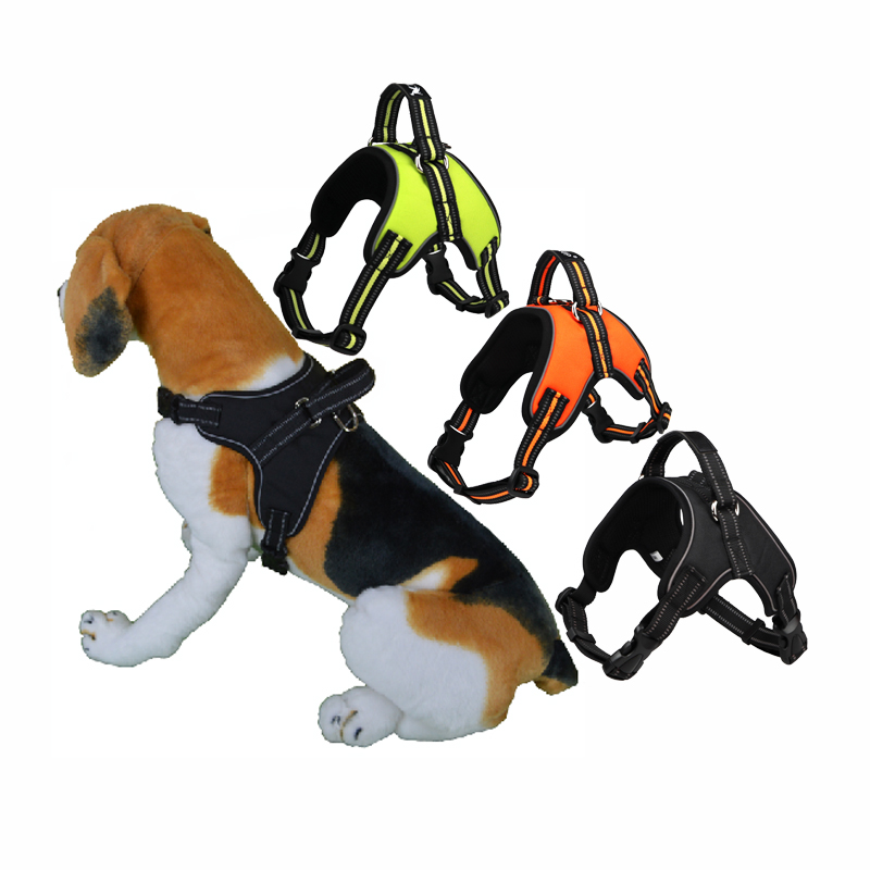 Arnes de Perro Respirable Seguro Reflectante Vestido para Perros Sin Tirar Cinturón de Control Ajuste para Perros Medianos y Grandes — imagen 1