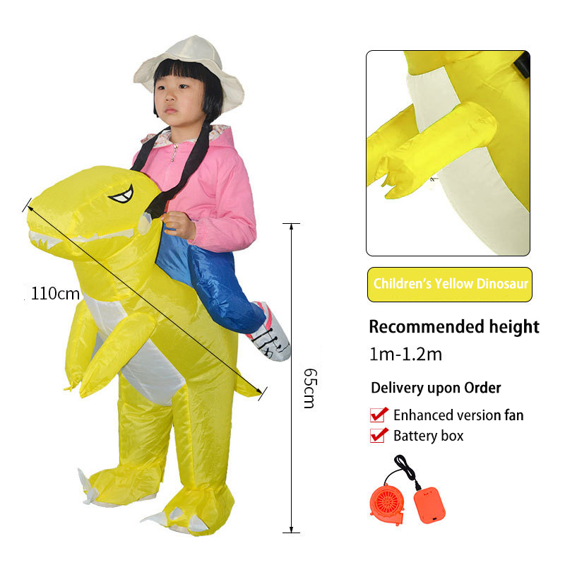 Ropa Inflable de T-Rex para Niños con Dinosauro 3D, Color Rojo, Para Adultos que Montan — imagen 12