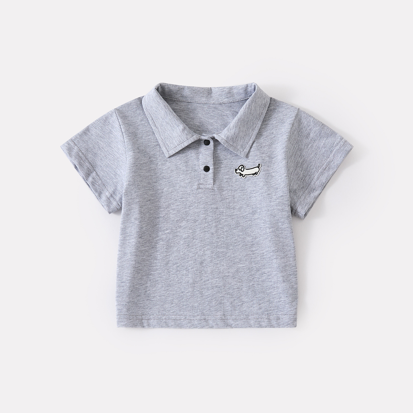 Camisa Polo de Perro de Caricatura de Manga Corta para Bebé, Ligera y Casual, Shorts a Rayas, Ropa Infantil — imagen 7