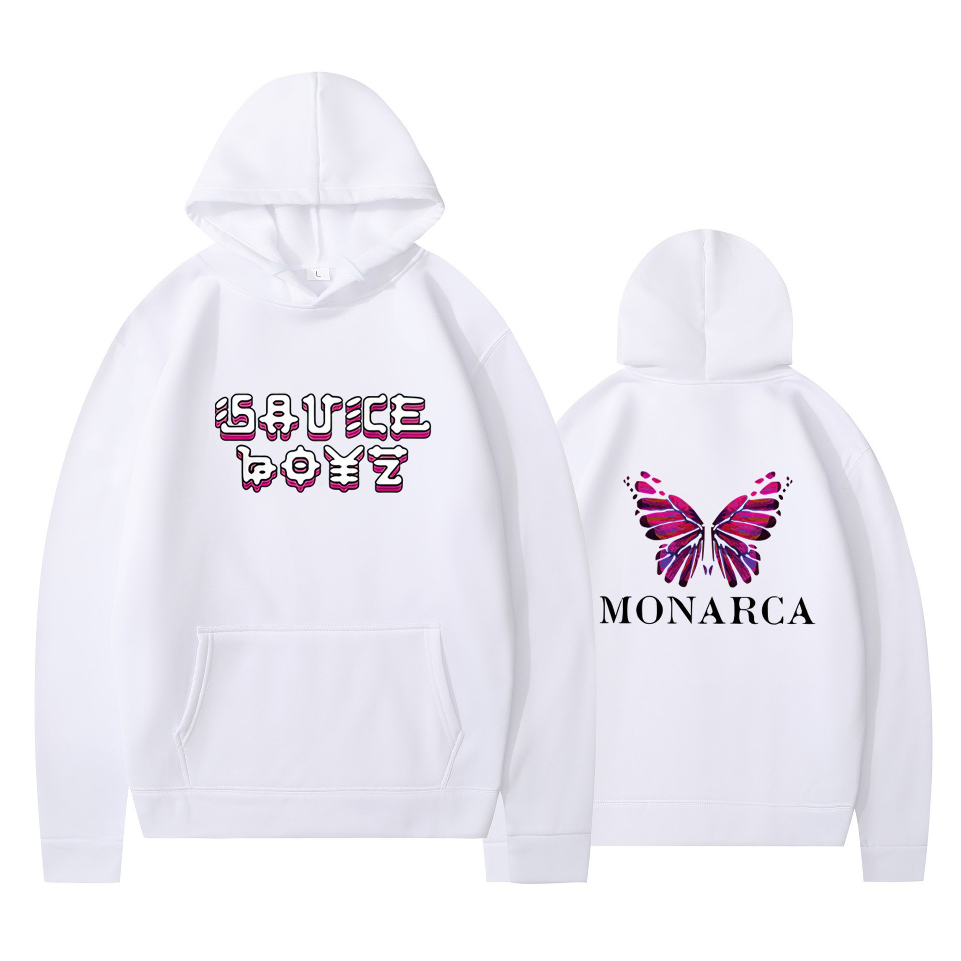 Hiphop Butterfly Print Hoodie Unisex Long Sleeve Sweatshirt Casual Top — image 6