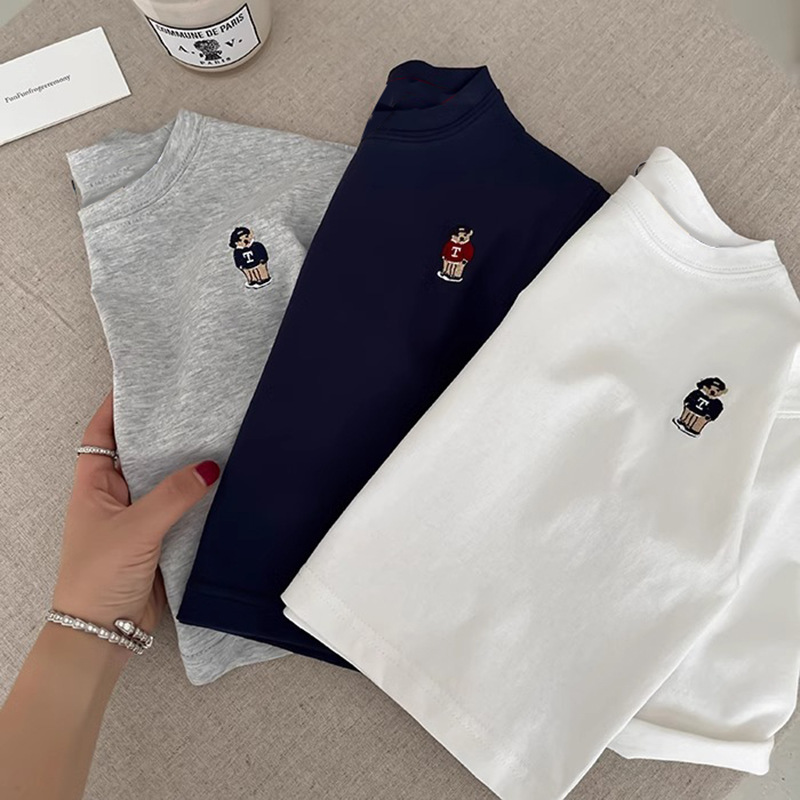 Children's Long Sleeve T-Shirt with Embroidery Bear Design — image 3